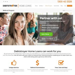 Debtstroyer Home Loans - Noosa Websites - Website Design and Web hosting on based in Noosa Heads on the Sunshine Coast
