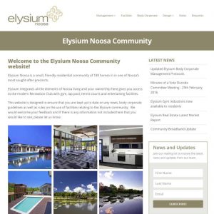 Elysium Noosa Community - Noosa Websites - Website Design and Web hosting on based in Noosa Heads on the Sunshine Coast