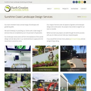 Earth Creation landscapes - Noosa Websites - Website Design and Web hosting on based in Noosa Heads on the Sunshine Coast