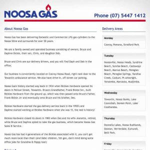 Noosa Gas - Noosa Websites - Website Design and Web hosting on based in Noosa Heads on the Sunshine Coast