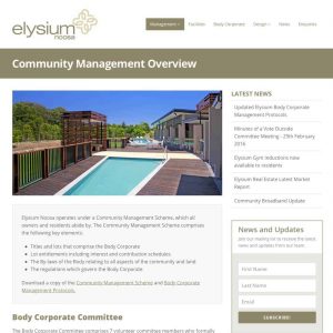 Elysium Noosa Community - Noosa Websites - Website Design and Web hosting on based in Noosa Heads on the Sunshine Coast