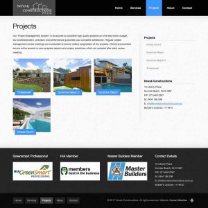 Novak Constructions - Noosa Websites - Website Design and Web hosting on based in Noosa Heads on the Sunshine Coast